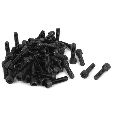 Harfington Uxcell 3/16"-24 12.9 Alloy Steel Screw Cap Point Hex Socket Screws Bolts Black 100Pcs