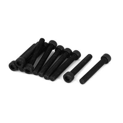 Harfington Uxcell M8x55mm Metric 12.9 Alloy Steel Hex Socket Head Cap Screws Bolts Black 10Pcs