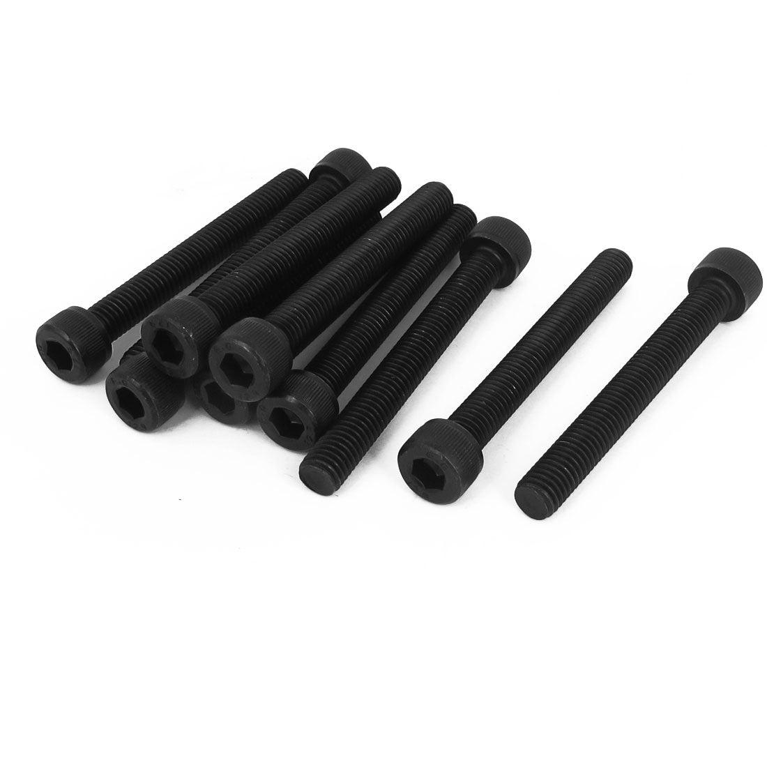 uxcell Uxcell M8 x 65mm 12.9 Alloy Steel Machine Bolt Hex Socket Head Cap Screws Black 10pcs