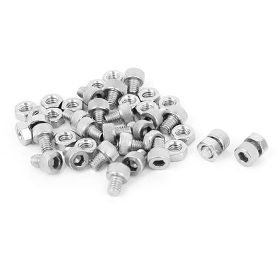 Harfington Uxcell M4x5mm Stainless Steel Hex Socket Head Knurled Cap Screws Bolts Nut Set 20Pcs