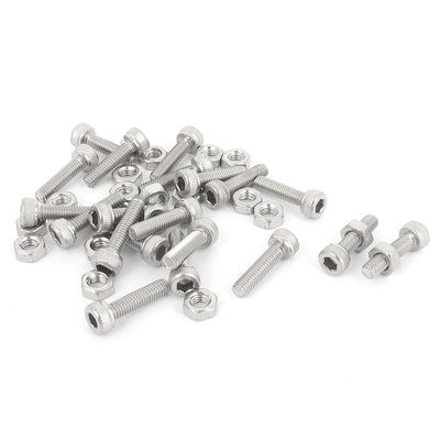 Harfington Uxcell 20pcs M3x12mm Edelstahl Innensechskant Kopf Rändelschraube Bolzen Mutter Set DE de