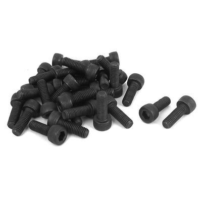 Harfington Uxcell M5 x 14mm 12.9 Alloy Steel Machine Bolt Hex Socket Head Cap Screws Black 30pcs