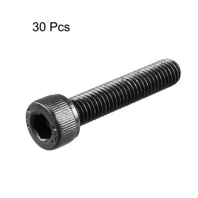 Harfington Uxcell M5 x 25mm 12.9 Alloy Steel Machine Bolt Hex Socket Head Cap Screws Black 30pcs