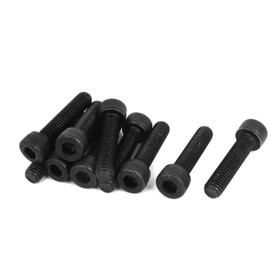 Harfington Uxcell M8 x 35mm 12.9 Alloy Steel Machine Bolt Hex Socket Head Cap Screws Black 10pcs