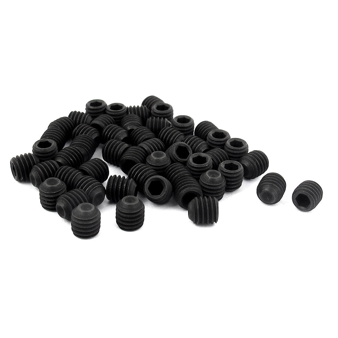 uxcell Uxcell M5 x 5mm 0.8mm Pitch Hex Socket Set Cup Point Grub Screws Black 50pcs