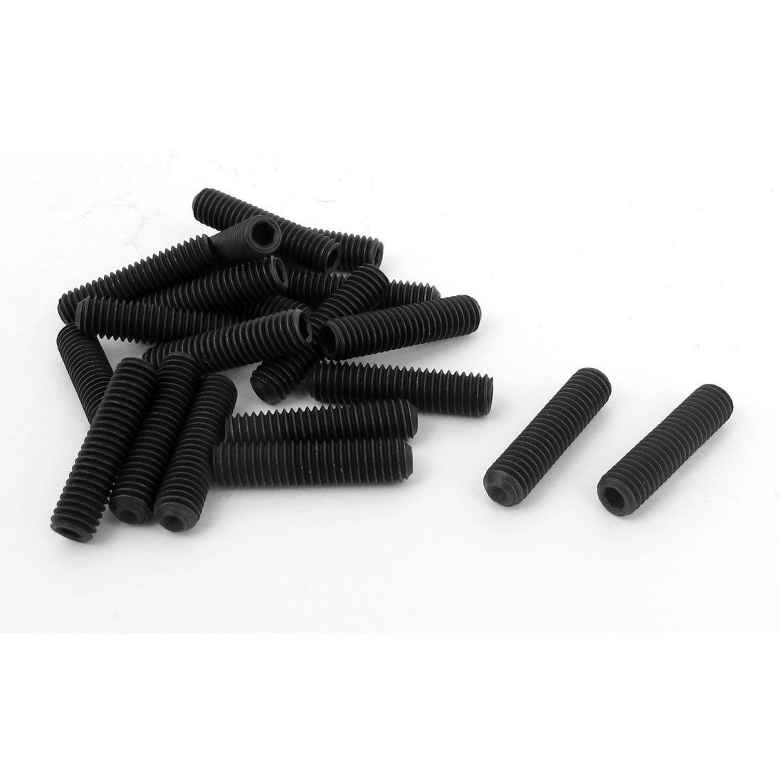 uxcell Uxcell M6 x 25mm 1mm Pitch Hex Socket Set Cup Point Grub Screws Black 20pcs