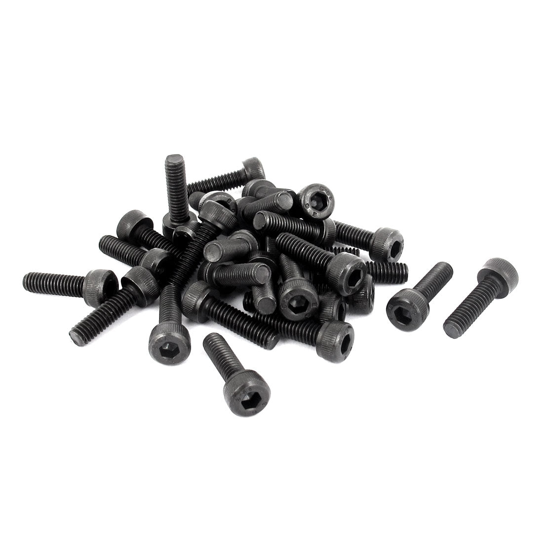 uxcell Uxcell M4 x 14mm 12.9 Alloy Steel Machine Bolt Hex Socket Head Cap Screws Black 30pcs