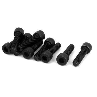 Harfington Uxcell M8 x 30mm 12.9 Alloy Steel Machine Bolt Hex Socket Head Cap Screws Black 10pcs