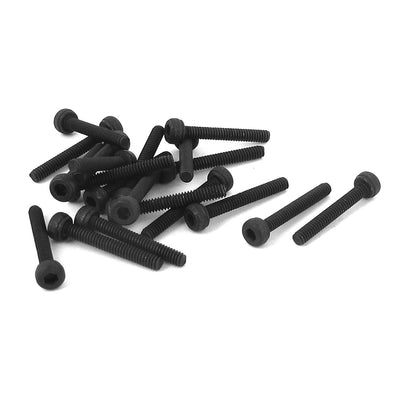 Harfington Uxcell M2 x 14mm 12.9 Alloy Steel Machine Bolt Hex Socket Head Cap Screws Black 20pcs