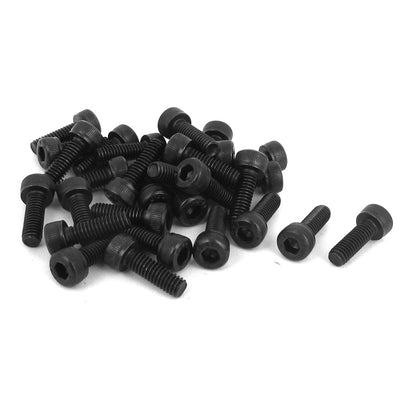 Harfington Uxcell M4 x 12mm 12.9 Alloy Steel Machine Bolt Hex Socket Head Cap Screws Black 30pcs