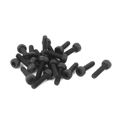 Harfington Uxcell M2 x 7mm 12.9 Alloy Steel Machine Bolt Hex Socket Head Cap Screws Black 20pcs