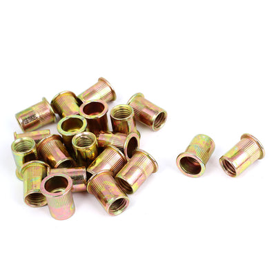 Harfington Uxcell 20 Pcs M12x22mm Zinc Plated Flat Head Blind Rivet Nut Insert Nutserts