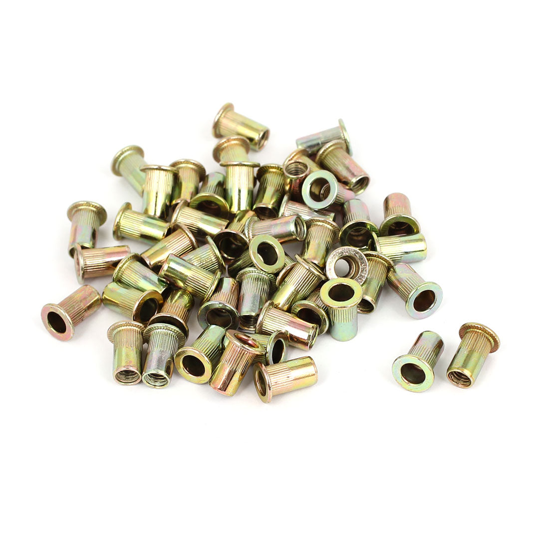 uxcell Uxcell M5x13mm Knurled Body Flat Head Blind Rivet Nuts Nutserts 50pcs