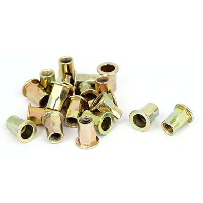 Harfington Uxcell 20pcs M8x18mm Carbon Steel Half Hex Body Insert Rivets Nuts Nutserts Fasteners