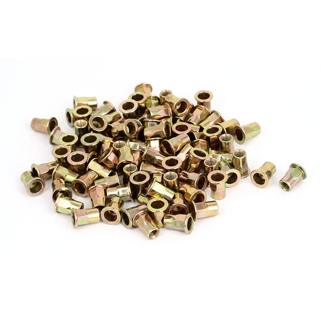 uxcell Uxcell 100 Pcs M6 Half Hex Body Flat Head Blind Threaded Rivet Nuts Nutserts