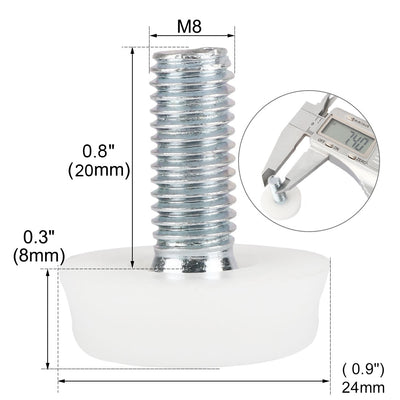 Harfington Uxcell 20Stk Stellfüße Möbel Schrank Schraube Auf Nivellierung Glide Fuß M8 x 20mm Gewinde