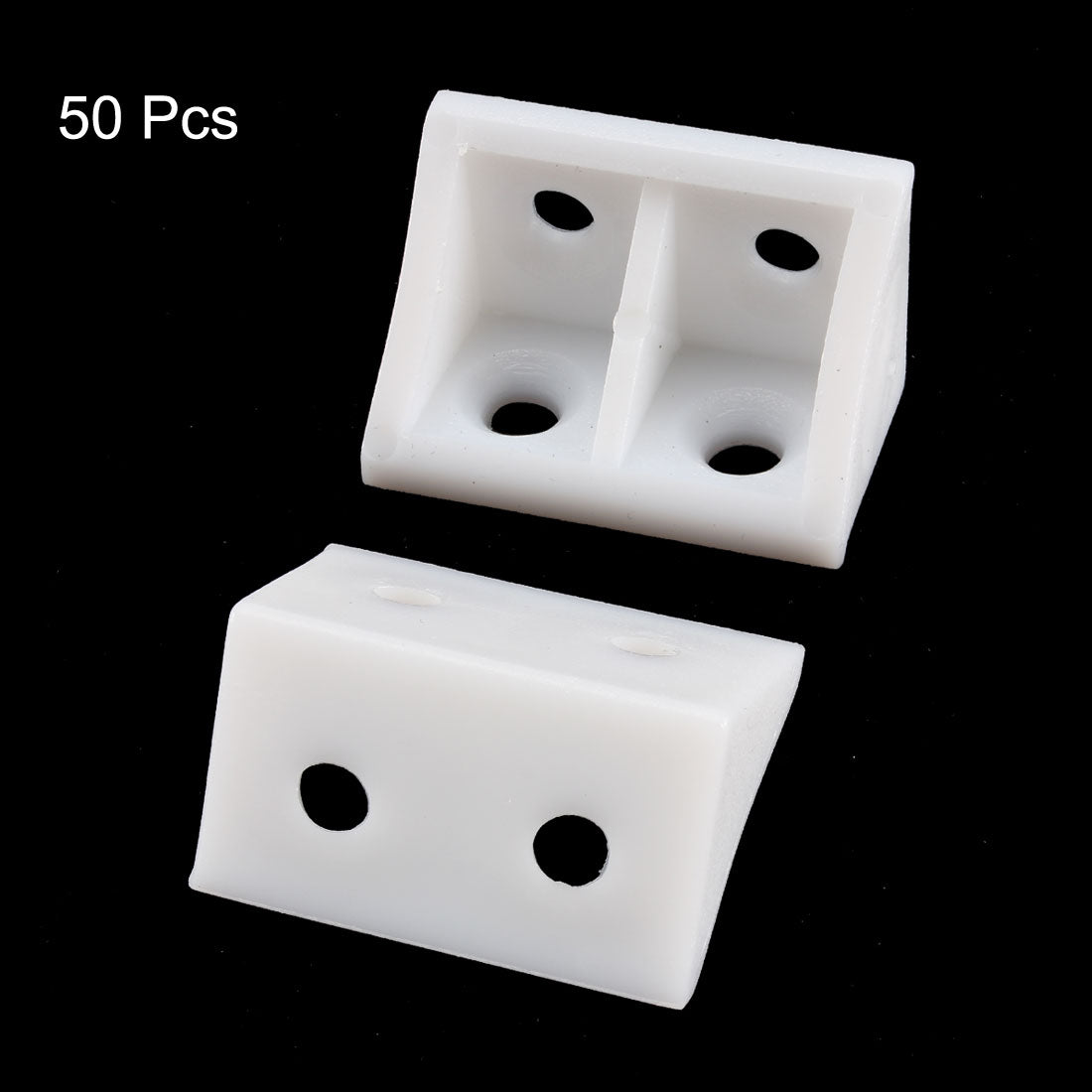 uxcell Uxcell 50 Pcs 90 Degree White Plastic Furniture Closet Cabinet Corner Connectors