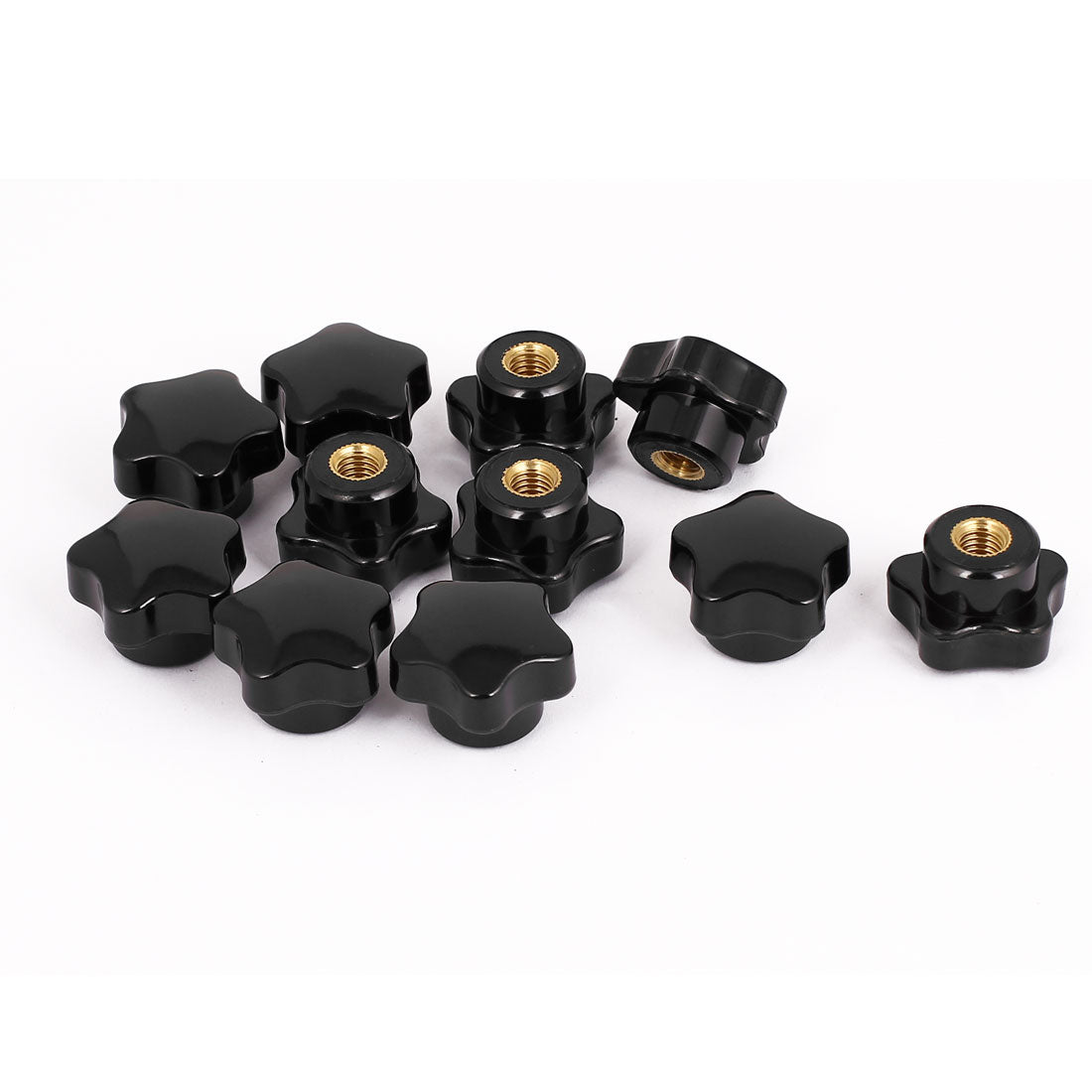 uxcell Uxcell 11pcs 8mm Female Threaded Dia Screw On Type Clamping Star Shaped Head Knob Extra Grip Handgrip