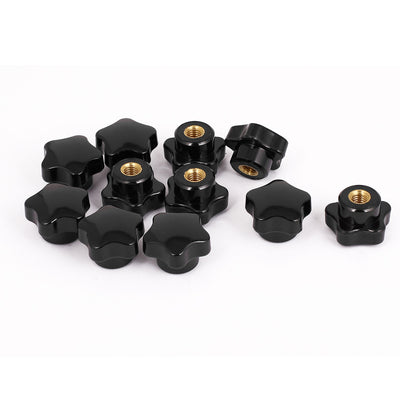 Harfington Uxcell 11pcs 8mm Female Threaded Dia Screw On Type Clamping Star Shaped Head Knob Extra Grip Handgrip