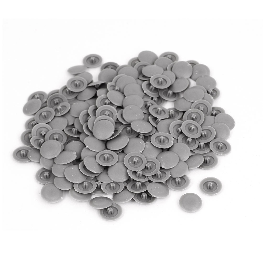 uxcell Uxcell Gray Plastic Round Caps Furniture Press Fit Pozi Bolts Screws Cover 200pcs