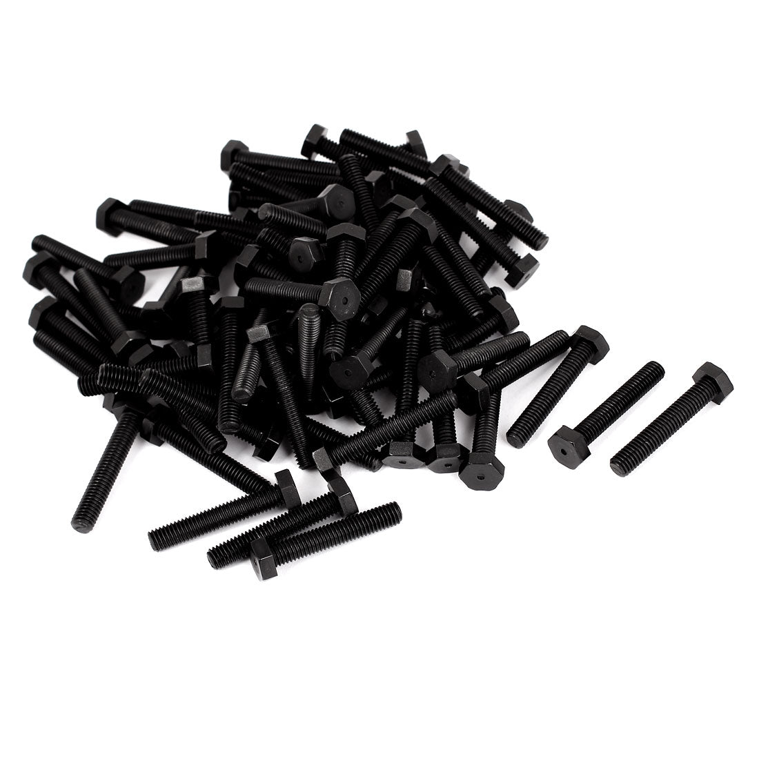 uxcell Uxcell 100Pcs M6x35mm Vollgewinde Nylon Metrisch Sechskant Kopf Kappe Schraube Schwarz de