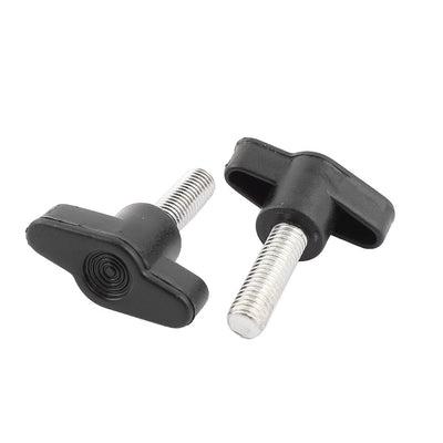 Harfington Uxcell 2pcs 8mm x 25mm Male Thread Plastic T Handle Screw On Type Clamping Knob