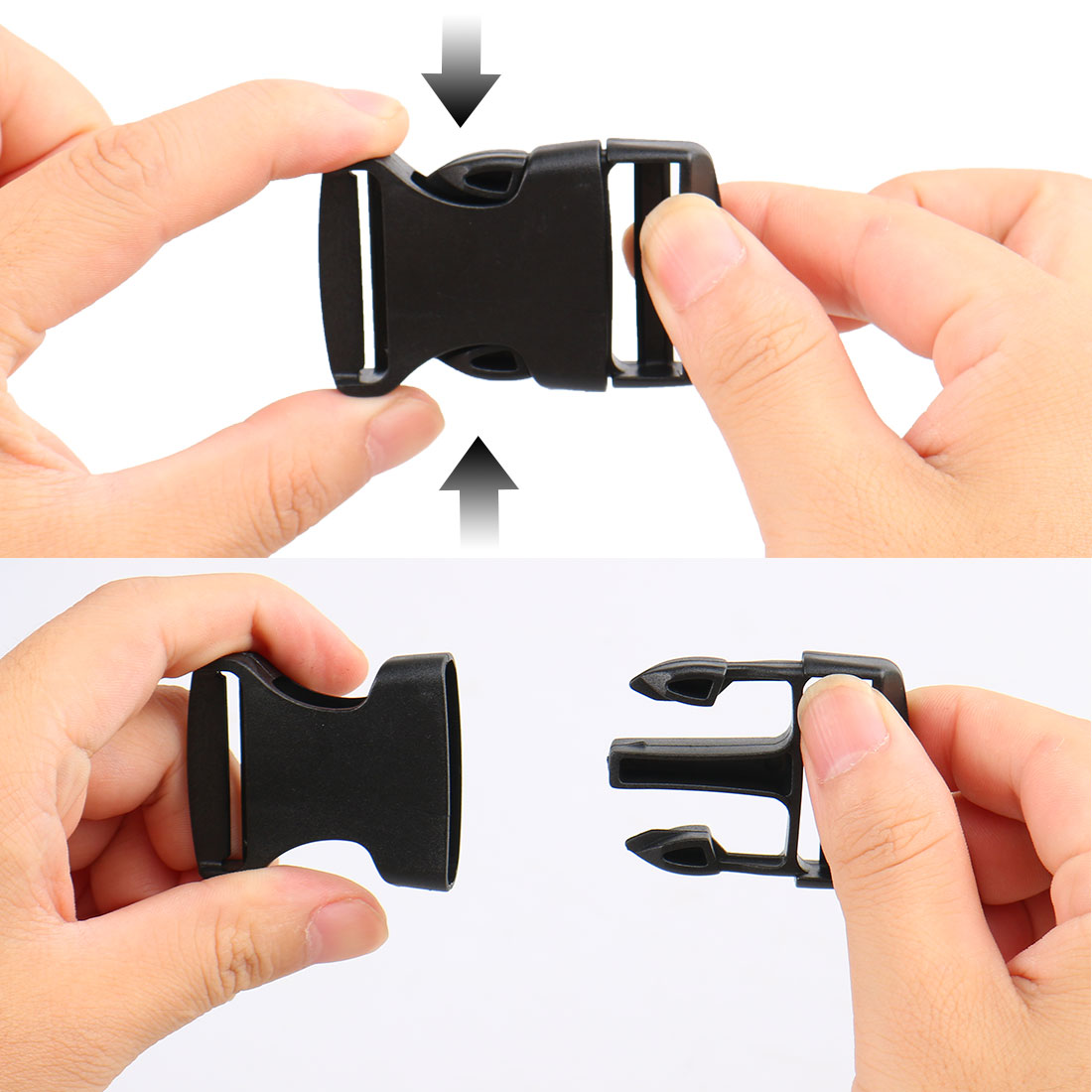 uxcell Uxcell 5Pcs 1 1/4" Wide Webbing Strap Plastic Curved Clasp Side Release Buckle Black