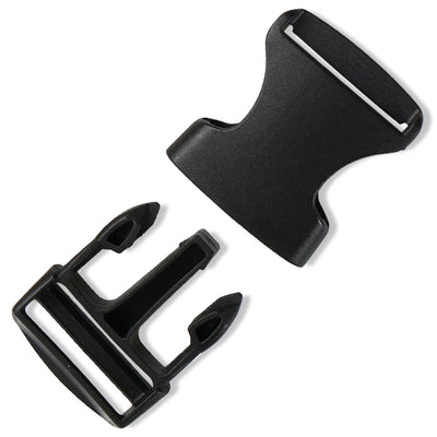 Harfington Uxcell 5Pcs 1 1/4" Wide Webbing Strap Plastic Curved Clasp Side Release Buckle Black