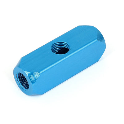 Harfington Uxcell Air Compressor 1/4BSP 2 Way Hose Pipe Inline Manifold Block Splitter Blue