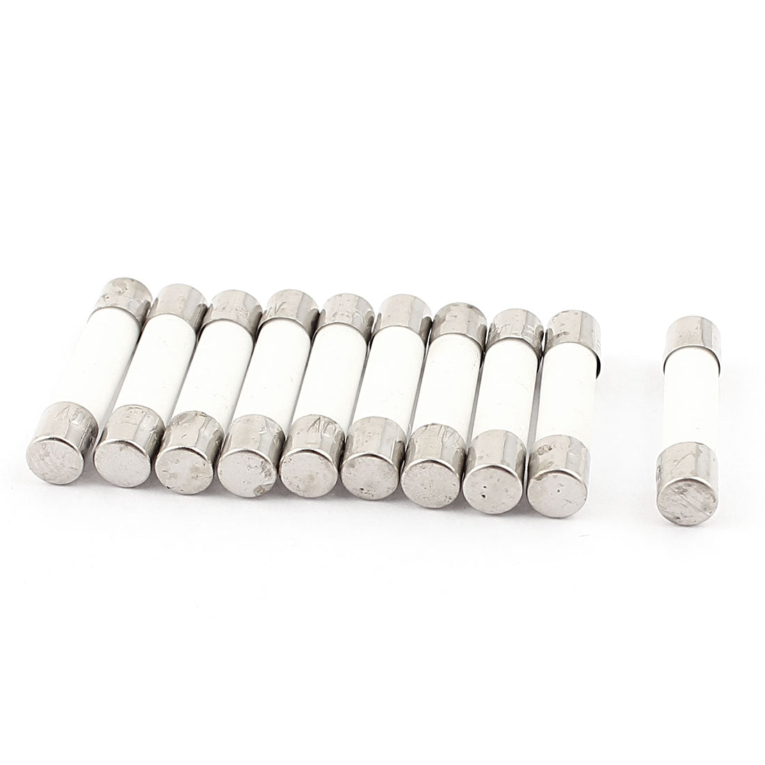 uxcell Uxcell 10 PCS 5 x 25mm Fusible Core Cylinder Cap Ceramic Tube Fuse Links 250V 7A