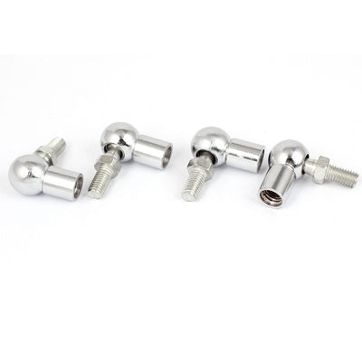 Harfington Uxcell M10 Female M8 Male Thread Dia L-Shape Rod End Bearing Silver Tone 4Pcs