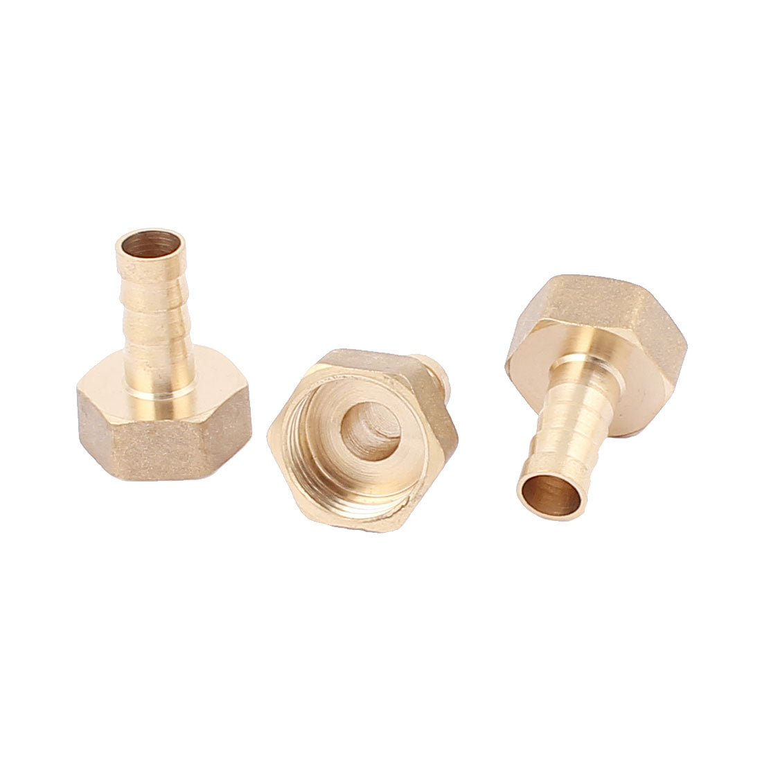 uxcell Uxcell 1/2BSP Female to 10mm Hose Barb Air Fuel Gas Pipe Brass Quick Connector 32mm Length 3Pcs