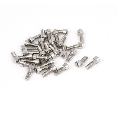 Harfington Uxcell M4 x 12mm 304 Stainless Steel Hex Socket Head Cap Screws Bolts DIN 912 30pcs