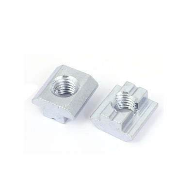 Harfington Uxcell M10 45 Series Metal T-slot Nut Sliding Block Slot Nuts Silver Tone 4pcs