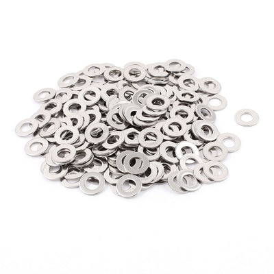 Harfington Uxcell 200pcs 304 Stainless Steel M6 Plain Flat Washers Spacer Silver Tone