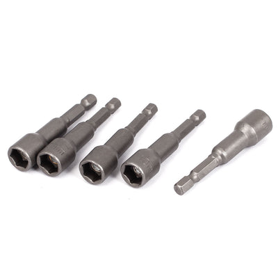 Harfington Uxcell 65mm Long 1/4" Hex Shank 10mm Socket Adapter Magnetic Nut Driver Bit Setter 5pcs