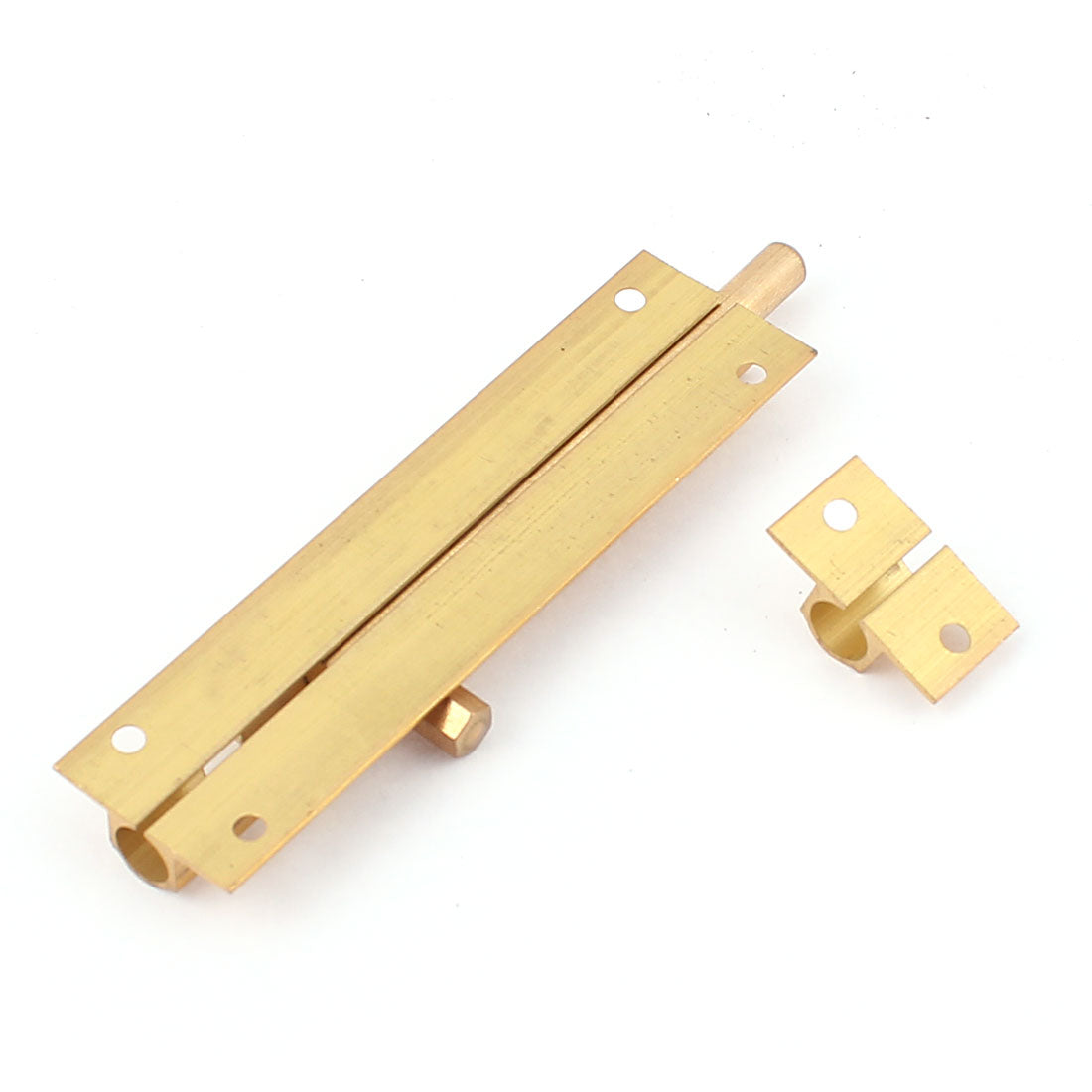 uxcell Uxcell 4" Long Brass Door Security Latch Sliding Lock Barrel Bolt Gold Tone