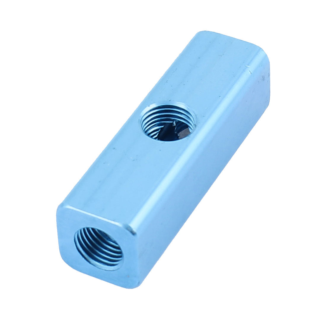 uxcell Uxcell Air Compressor 1/4BSP Thread 2 Way Hose Pipe Inline Manifold Block Splitter Blue