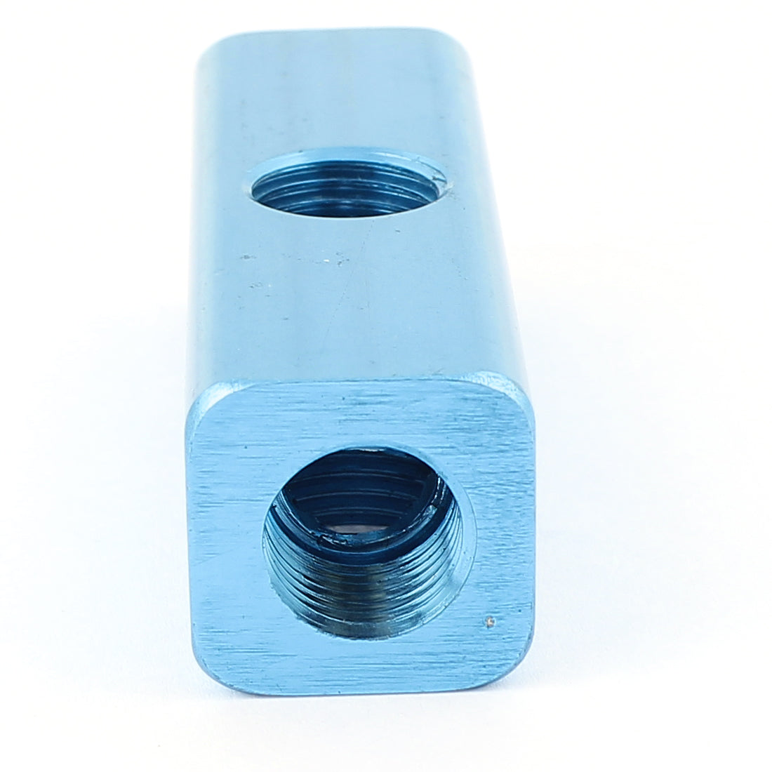 uxcell Uxcell Air Compressor 1/4BSP Thread 2 Way Hose Pipe Inline Manifold Block Splitter Blue