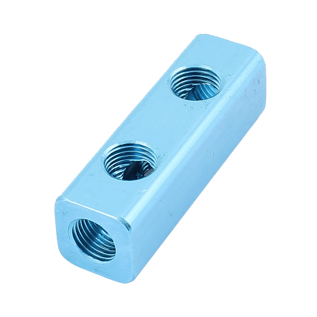 uxcell Uxcell Air Compressor 1/4BSP Thread 2 Way Hose Pipe Inline Manifold Block Splitter Blue