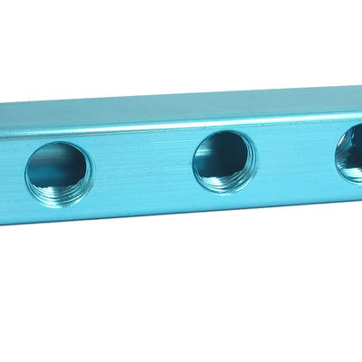 Harfington Uxcell Luft Kompressor 1/4BSP Gewinde 5Wege 8Loch Rohr Vielfältigen Block Splitter Blau de