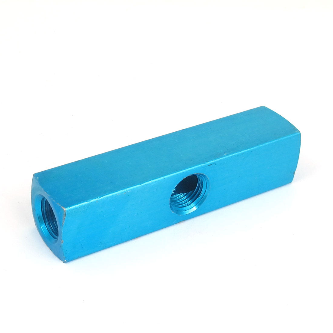 uxcell Uxcell Air Compressor 1/4BSP Thread 3 Way 6 Ports Quick Connect Hose Inline Manifold Block Socket Blue