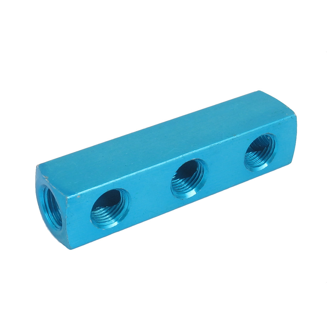 uxcell Uxcell Air Compressor 1/4BSP Thread 3 Way 6 Ports Quick Connect Hose Inline Manifold Block Socket Blue