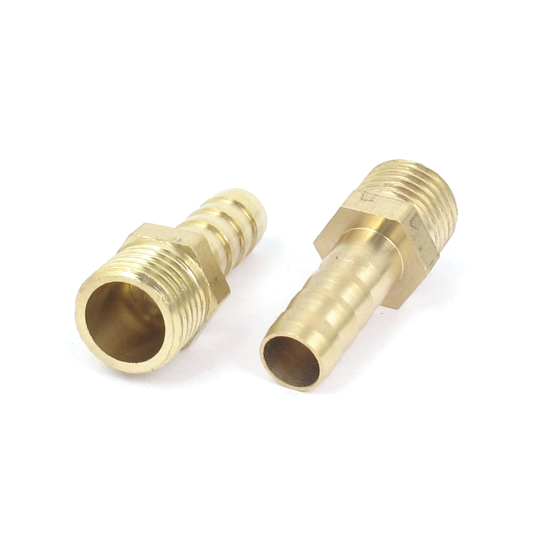 uxcell Uxcell 1/4BSP Male Thread 8mm Inner Dia Brass Hose Barb Coupler Fitting Connector 4pcs