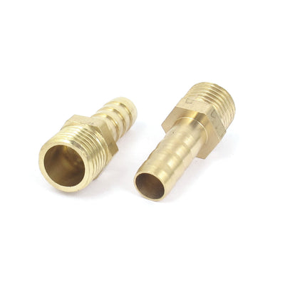 Harfington Uxcell 1/4BSP Male Thread 8mm Inner Dia Brass Hose Barb Coupler Fitting Connector 4pcs