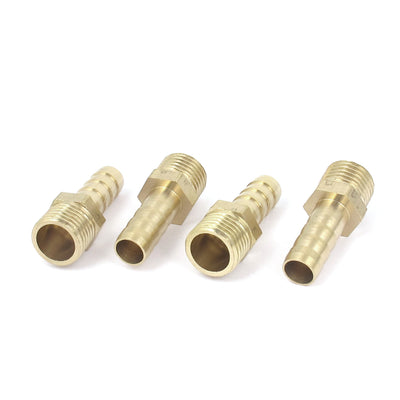 Harfington Uxcell 1/4BSP Male Thread 8mm Inner Dia Brass Hose Barb Coupler Fitting Connector 4pcs