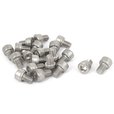 Harfington Uxcell M6x8mm Thread 304 Stainless Steel Hex Key Bolt Socket Head Cap Screws 20pcs