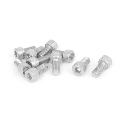 Harfington Uxcell M8x16mm Thread 304 Stainless Steel Hex Key Bolt Socket Head Cap Screws 10pcs