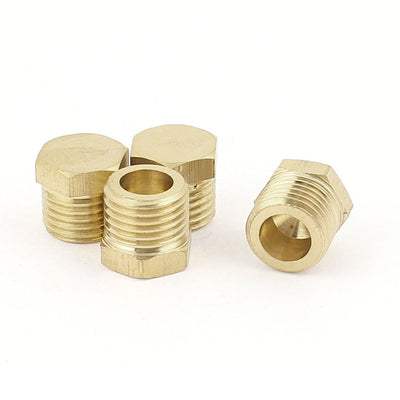 Harfington Uxcell 1/4BSP Male Thread Copper Hex Head Pipe Connector Coupling Adapter 4pcs