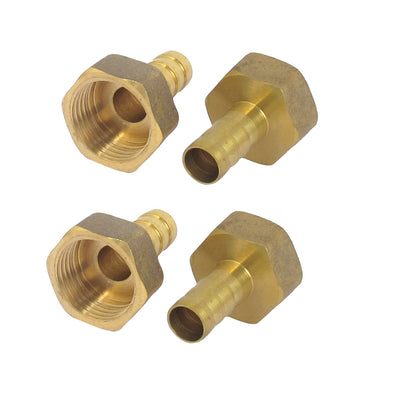 Harfington Uxcell 1/2BSP Female Thread 10mm Tube Dia Brass Hose Barb Coupler Connector 4pcs